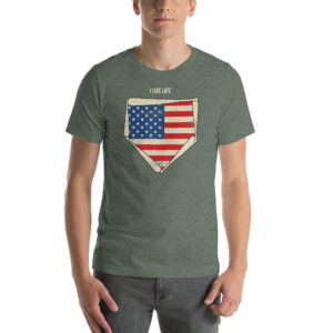 American Home Plate Baseball T shirt by I Live Life, the brand for champions who live life to the fullest